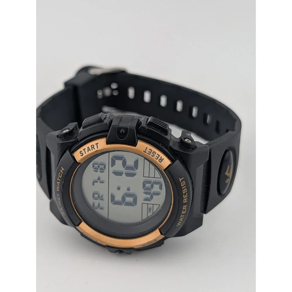 SKMEI 1266 Men's Digital Sport Watch Red Backlight Black Band- New Battery